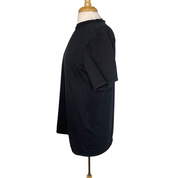 NASTY GAL Black Crew Neck Short Sleeve Oversized Heavyweight Tee 10 US / 14 UK - Picture 2 of 8